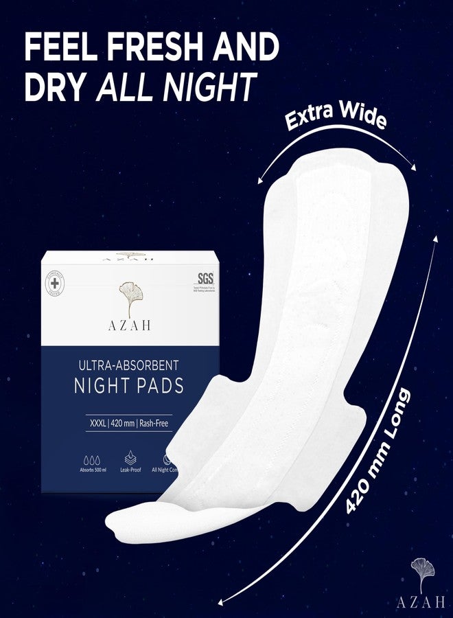 Azah Sanitary Pads for Women XXXL [Pack of 10] | Extra Large Night Pads | Cottony Soft Sanitary Napkins for Women | XXXL Pads for Womens Heavy Flow | Leak Proof for Overnight Protection - Image 4